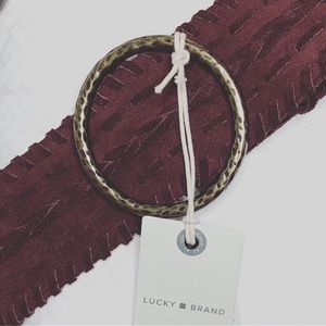 NWT LUCKY 🍀 BRAND WIDE SUEDE STITCH WAIST BELT